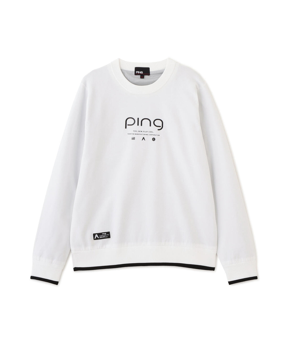 [PING APPAREL] 薄手防風裏付きクルーネックニットプルオーバー ＜GOLD＞ (LADIES)