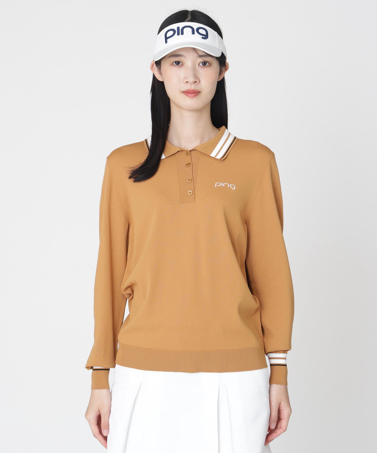 【PING APPAREL】スキッパーニットプルオーバー (LADIES)