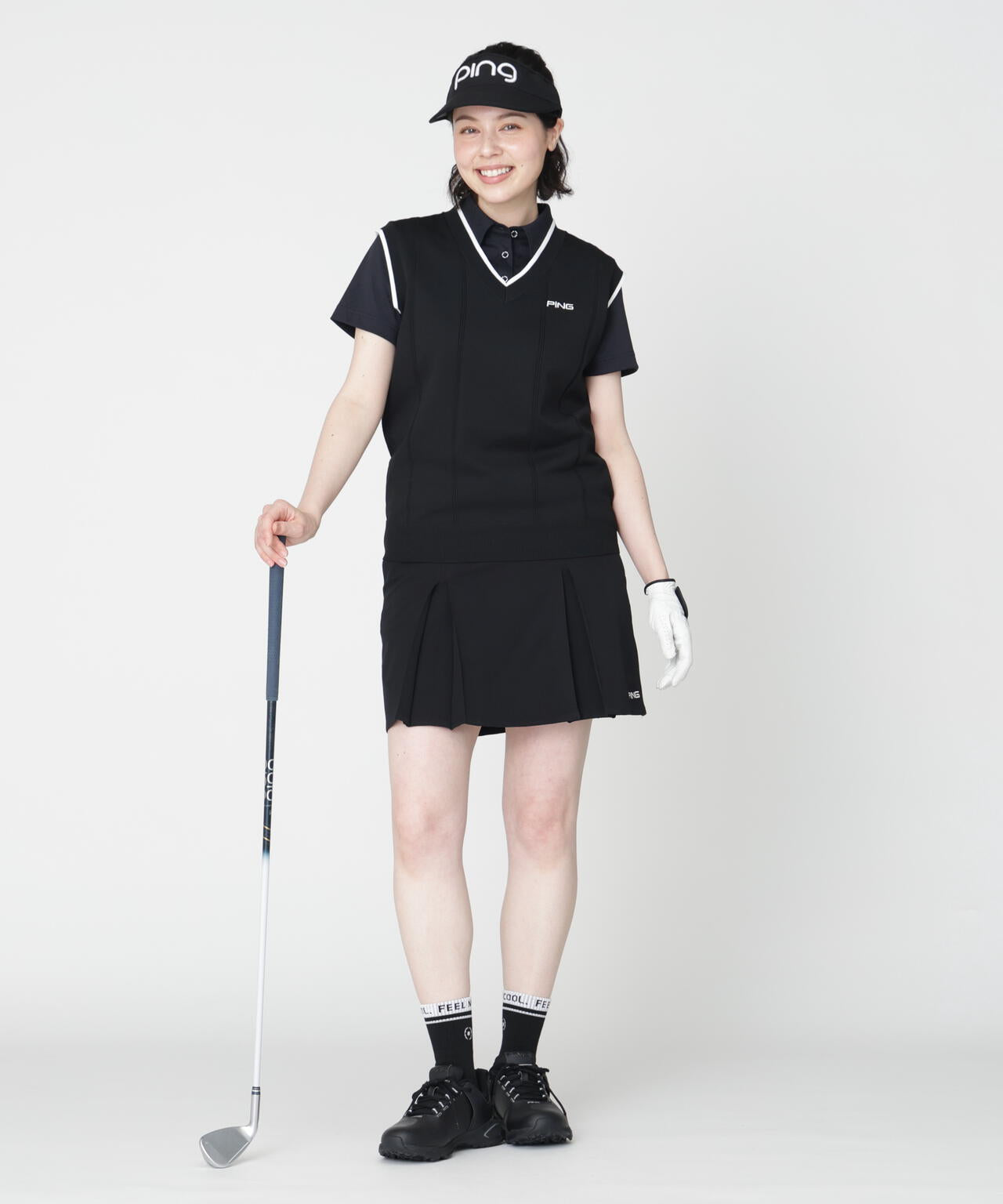 【PING APPAREL】Vネックニットベスト (LADIES)