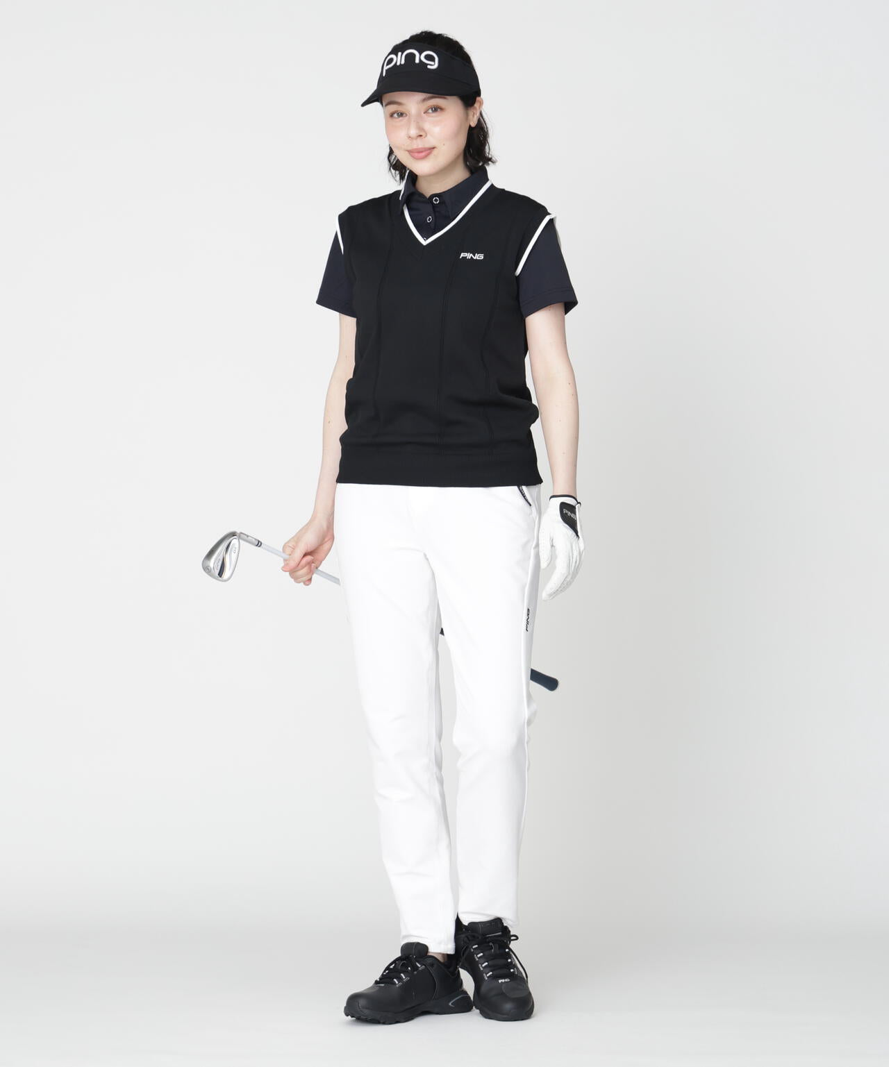 【PING APPAREL】Vネックニットベスト (LADIES)