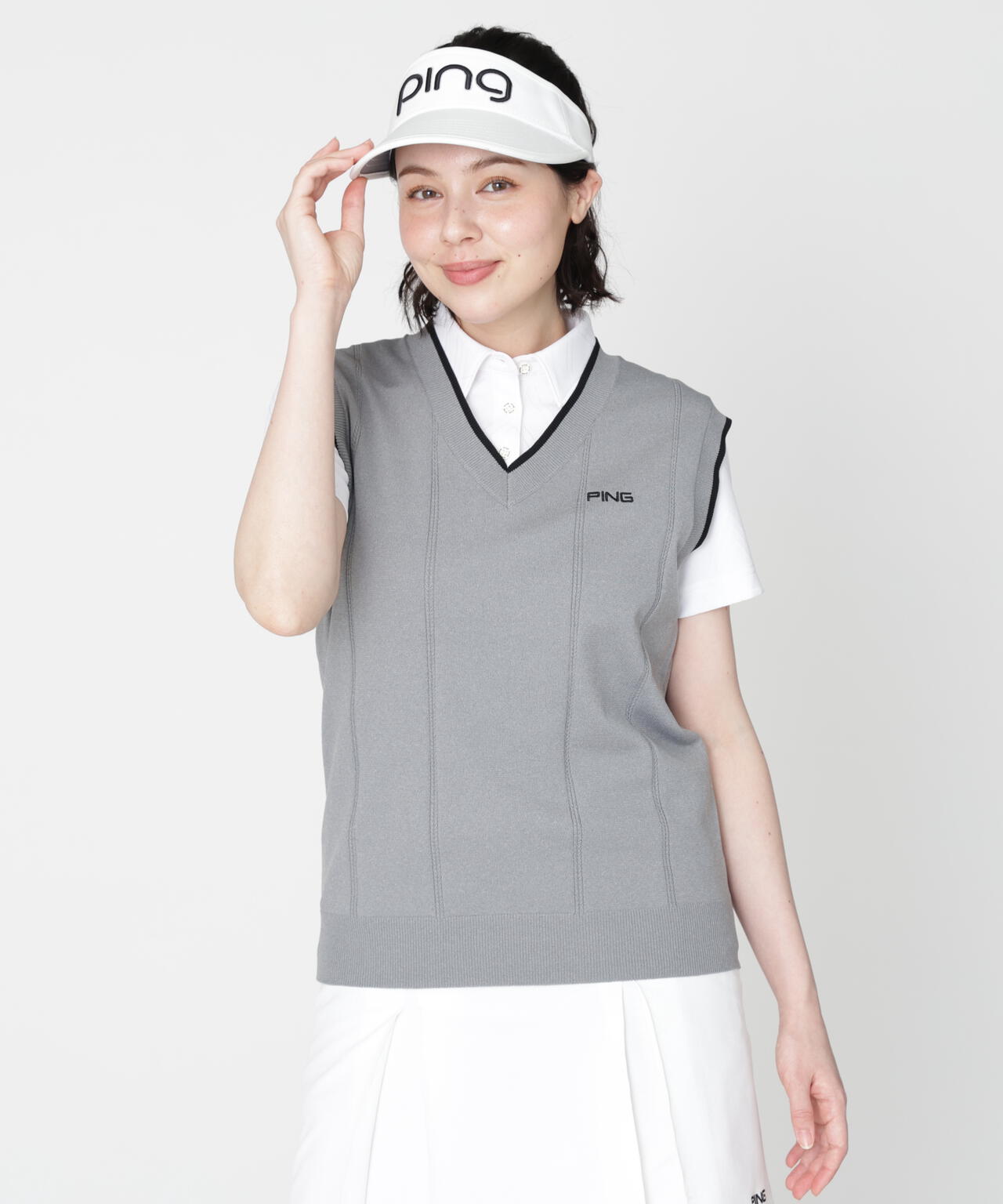 【PING APPAREL】Vネックニットベスト (LADIES)