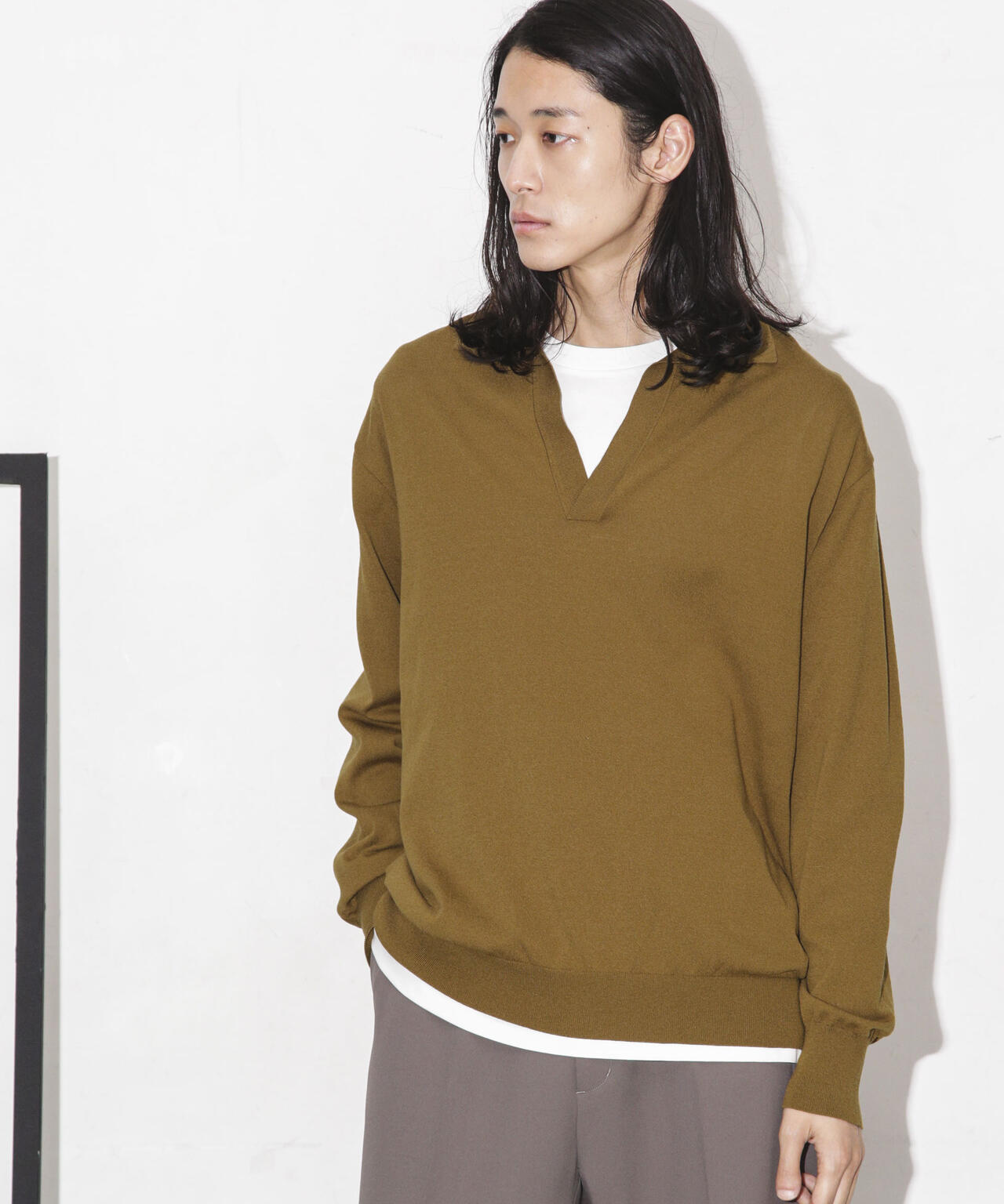 ｢ESSENTIAL LINE｣天竺スキッパーポロ
