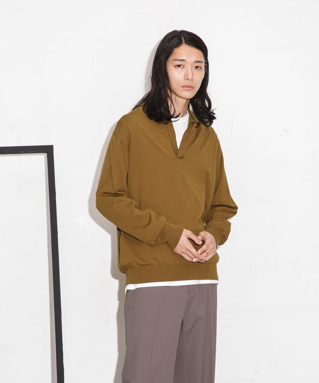 ｢ESSENTIAL LINE｣天竺スキッパーポロ
