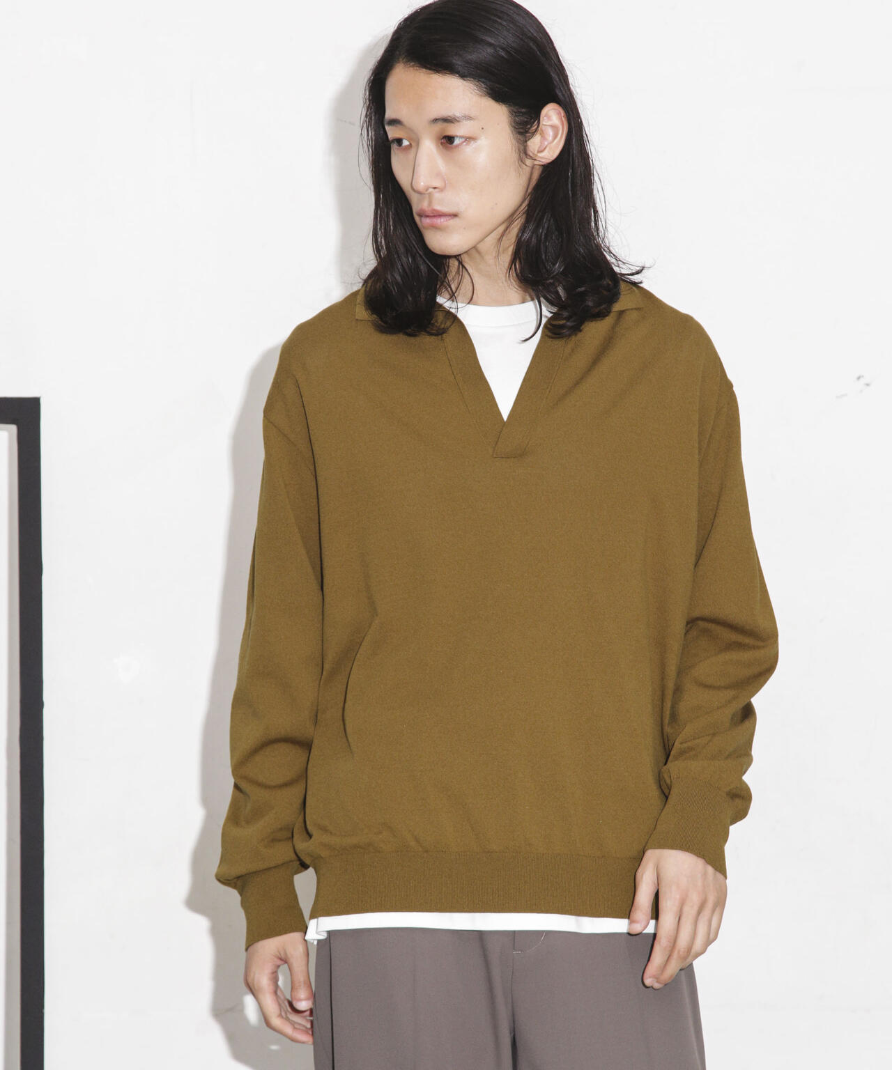 ｢ESSENTIAL LINE｣天竺スキッパーポロ