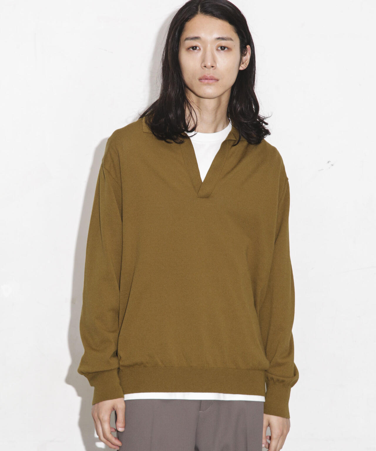 ｢ESSENTIAL LINE｣天竺スキッパーポロ