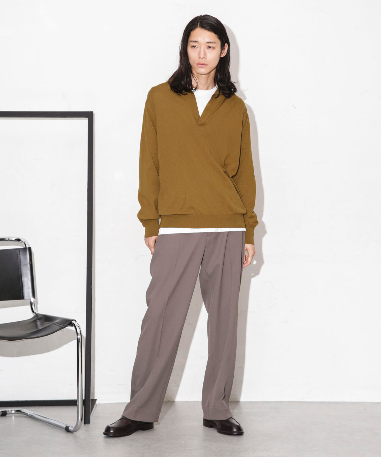 ｢ESSENTIAL LINE｣天竺スキッパーポロ