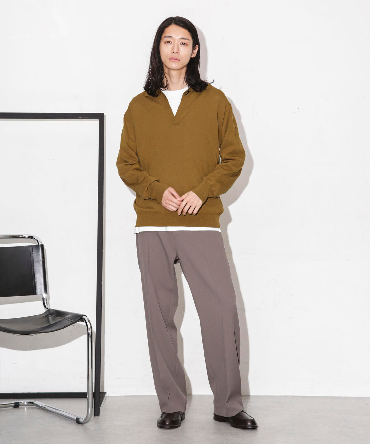 ｢ESSENTIAL LINE｣天竺スキッパーポロ