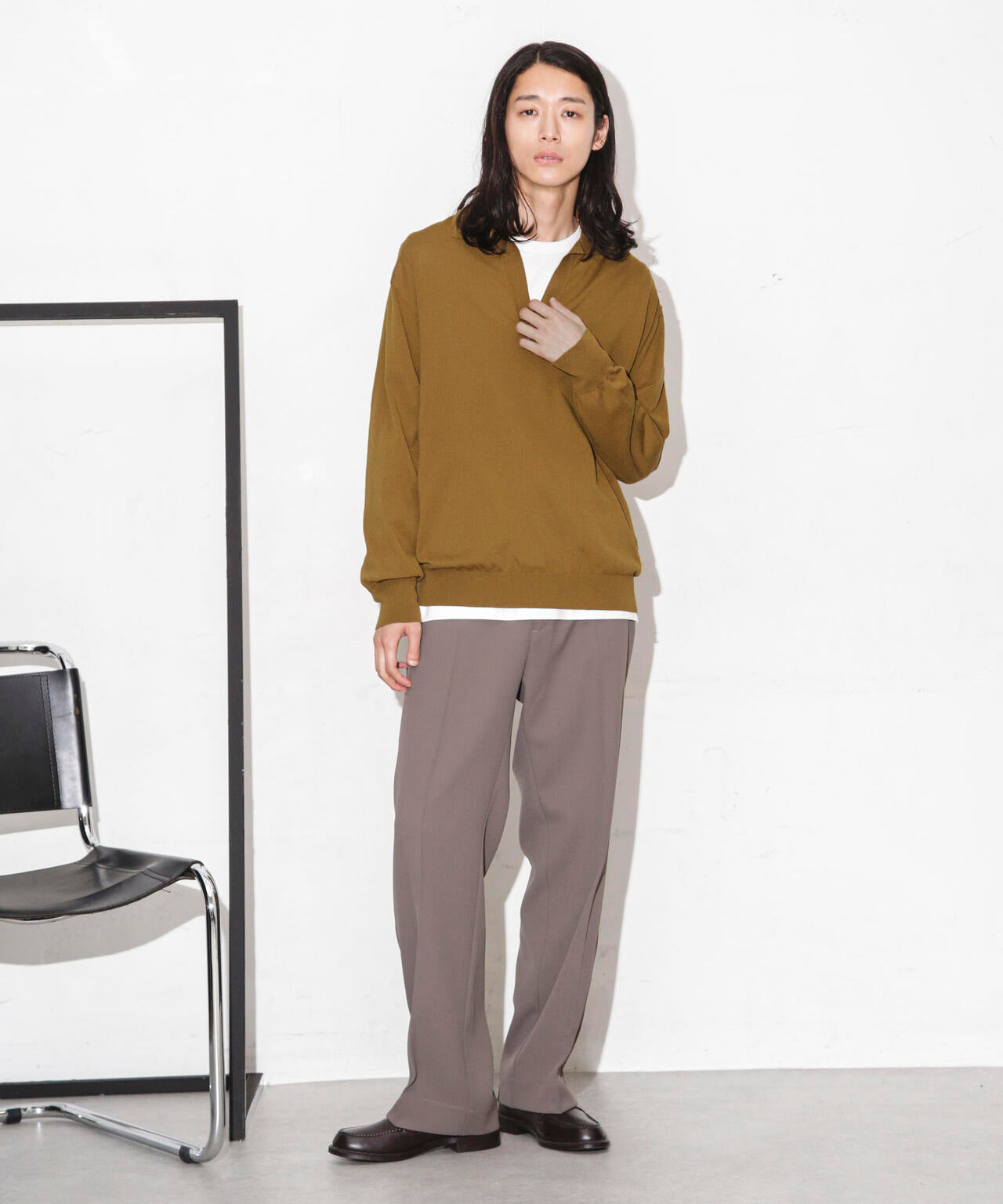 ｢ESSENTIAL LINE｣天竺スキッパーポロ