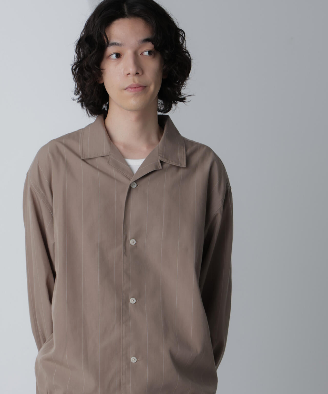 リネンブレンドピンストライプブルゾン(セットアップ可)