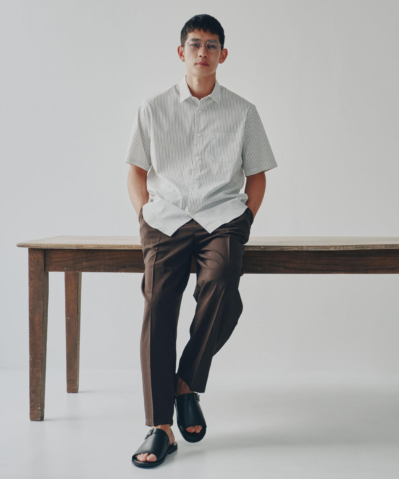 「ICE FLOW LINEN」バリエーションシャツ 半袖