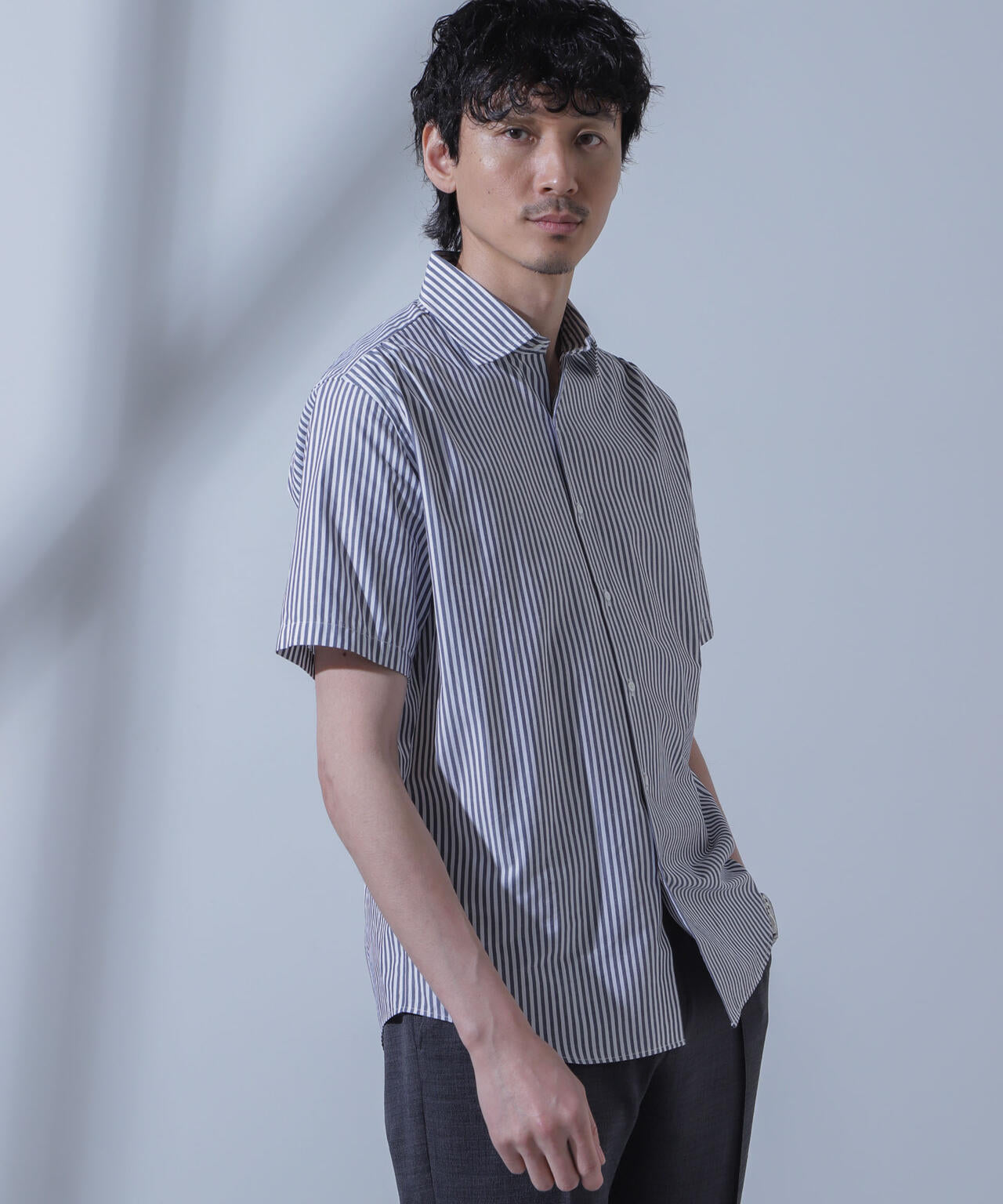 「N SHIRTS」AntiSoaked(R)汗染み防止セミワイドカラーシャツ半袖