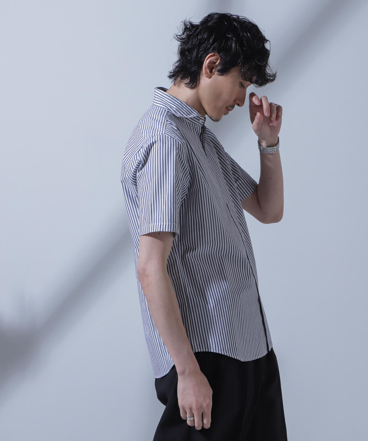 「N SHIRTS」AntiSoaked(R)汗染み防止ホリゾンタルカラーシャツ半袖