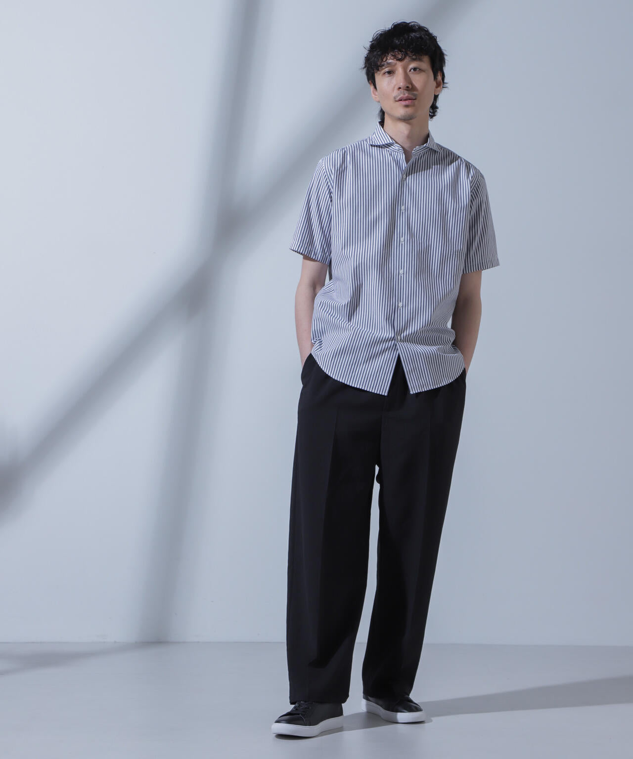 「N SHIRTS」AntiSoaked(R)汗染み防止ホリゾンタルカラーシャツ半袖