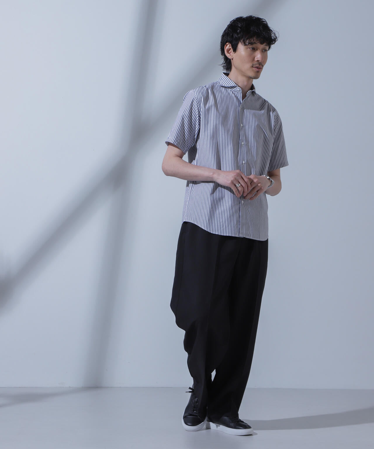 「N SHIRTS」AntiSoaked(R)汗染み防止ホリゾンタルカラーシャツ半袖