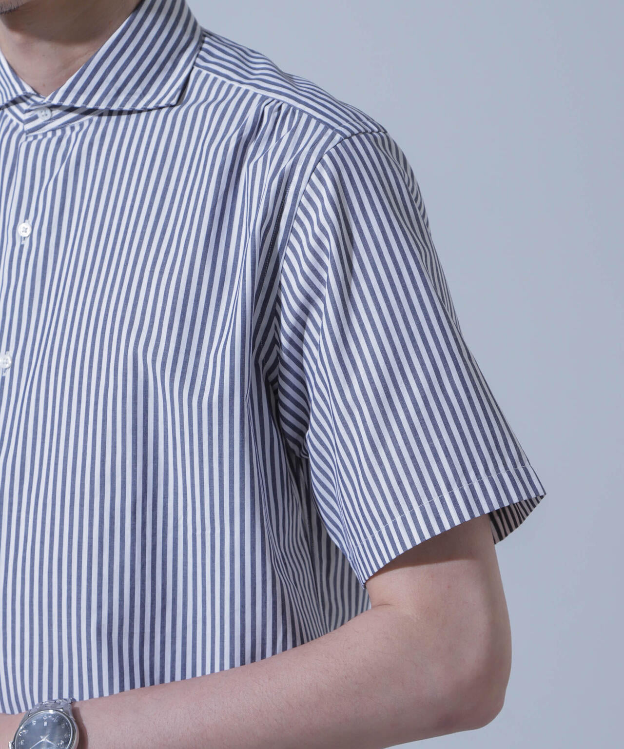 「N SHIRTS」AntiSoaked(R)汗染み防止ホリゾンタルカラーシャツ半袖