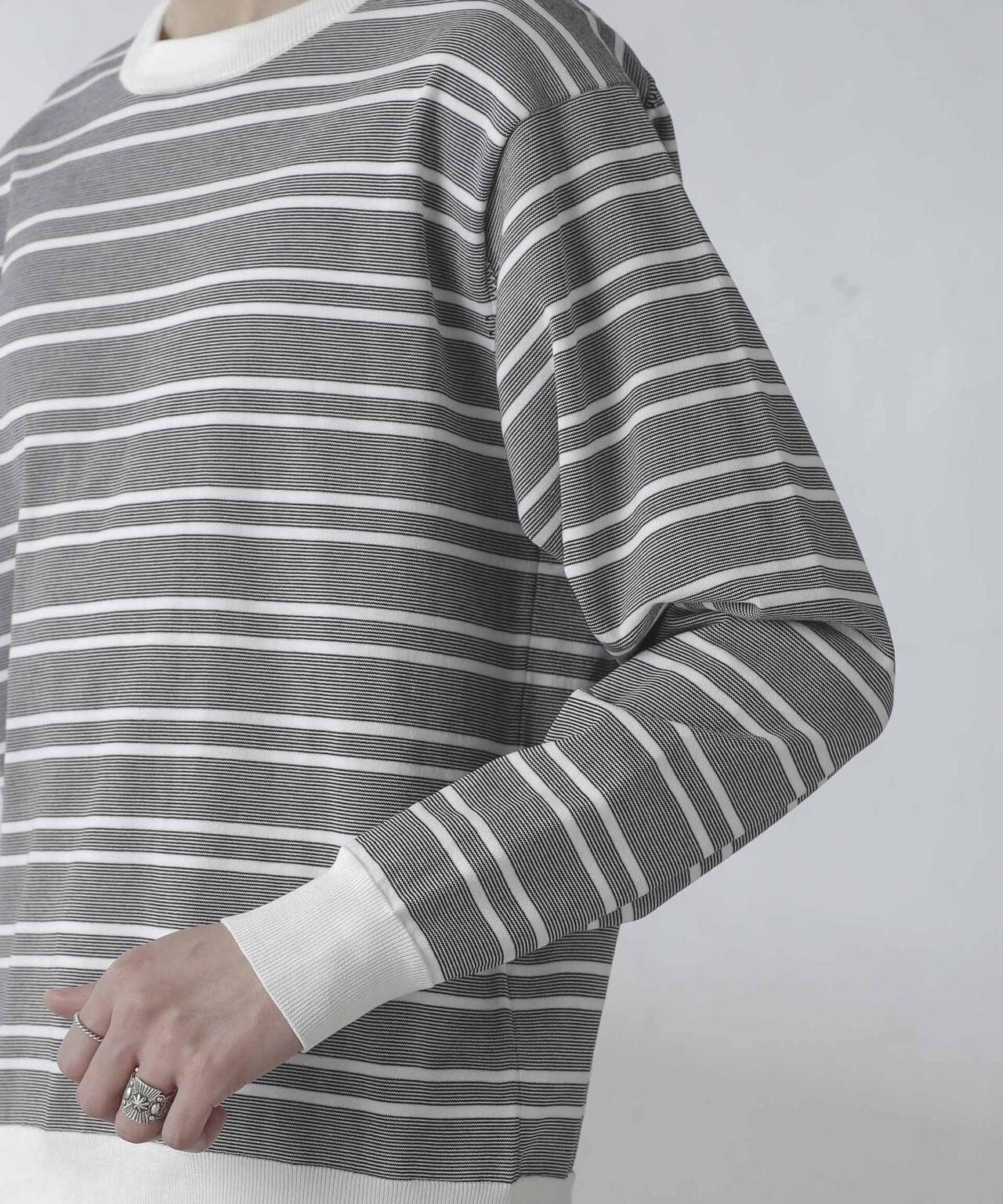C/SORONA プレーティングボーダーニットＴシャツ