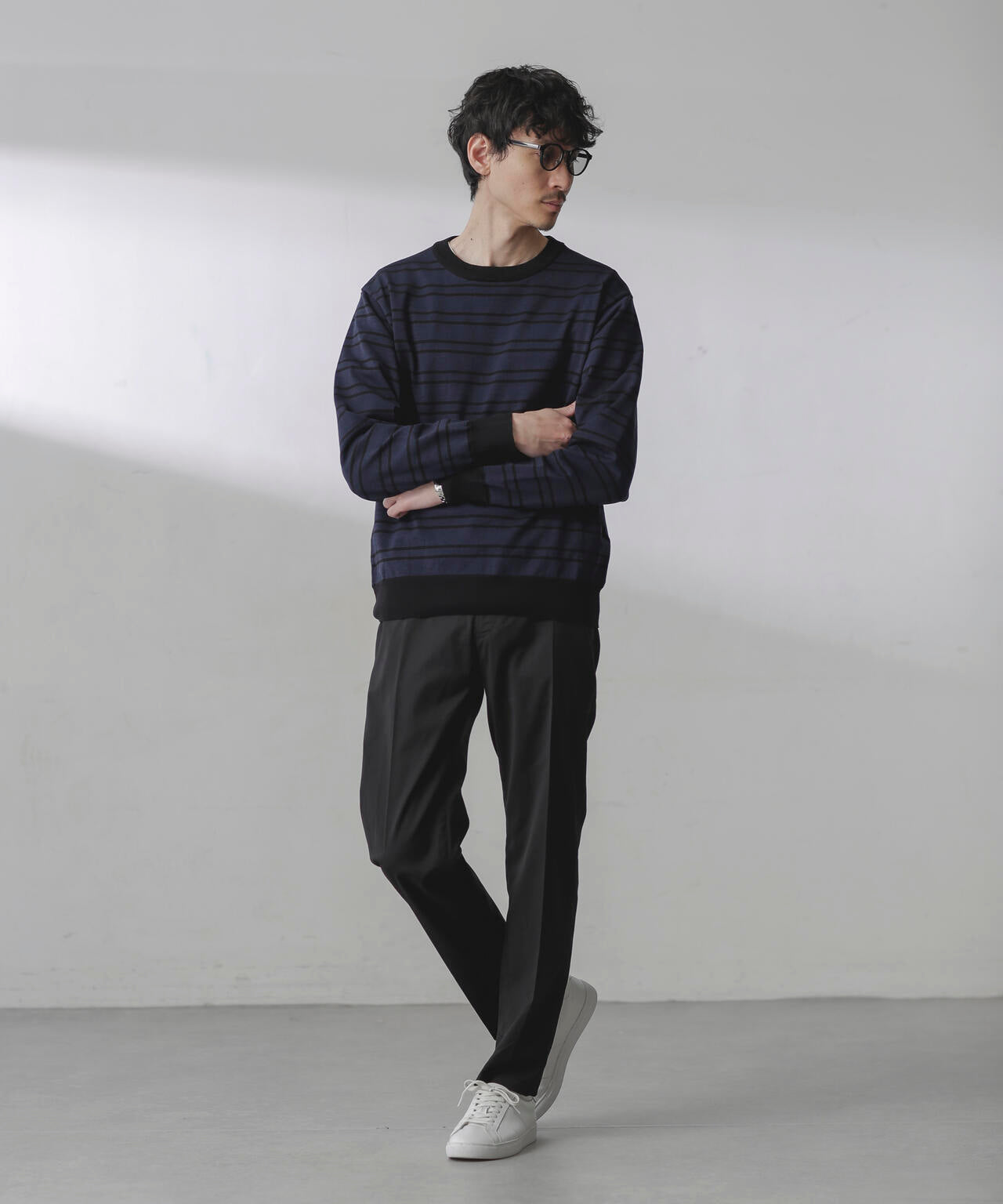 C/SORONA プレーティングボーダーニットＴシャツ