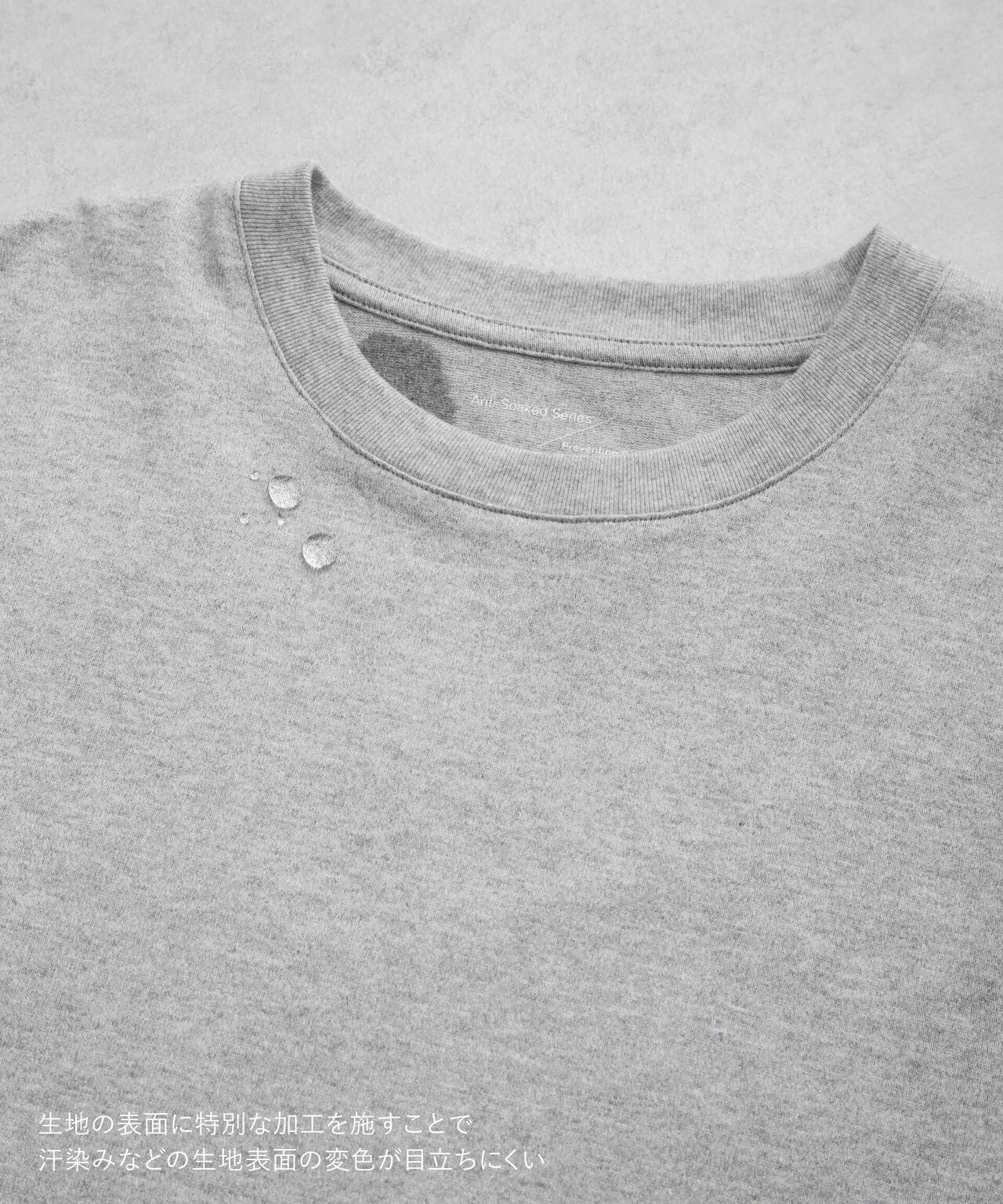Anti Soaked(R)  汗染み防止 ピンボーダークルーネックTシャツ