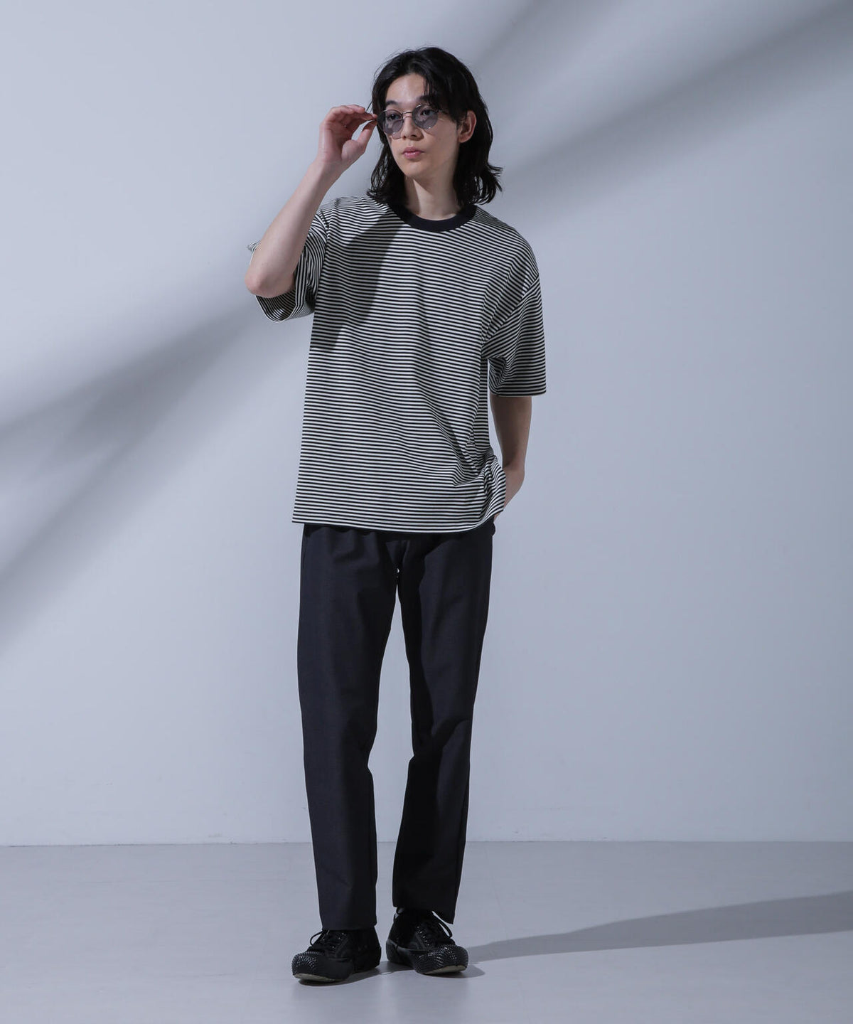 Anti Soaked(R)  汗染み防止 ボーダークルーネックTシャツ