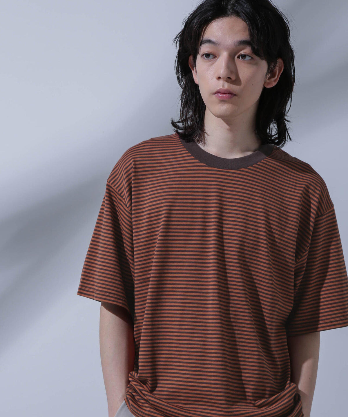 Anti Soaked(R)  汗染み防止 ボーダークルーネックTシャツ