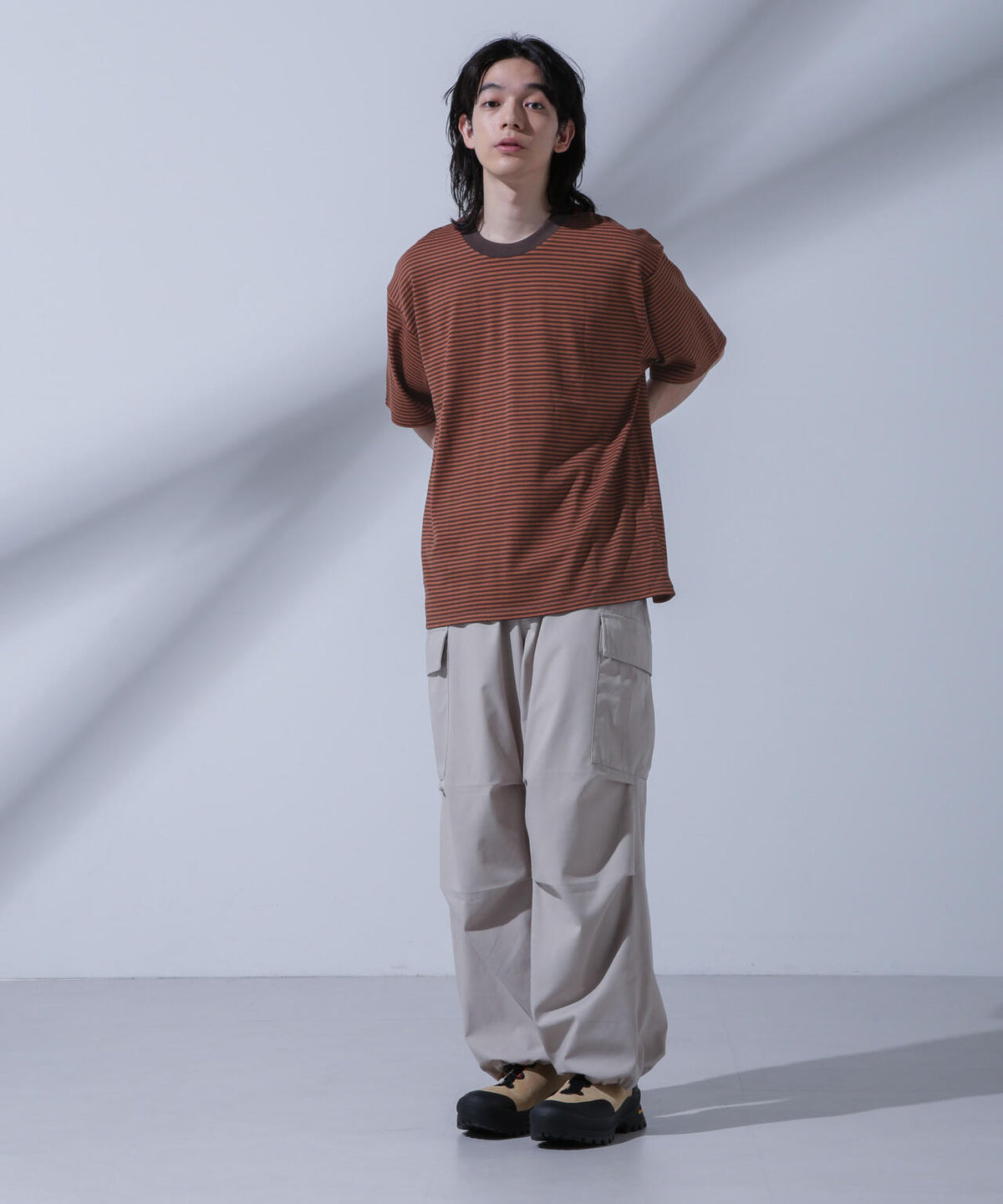 Anti Soaked(R)  汗染み防止 ボーダークルーネックTシャツ