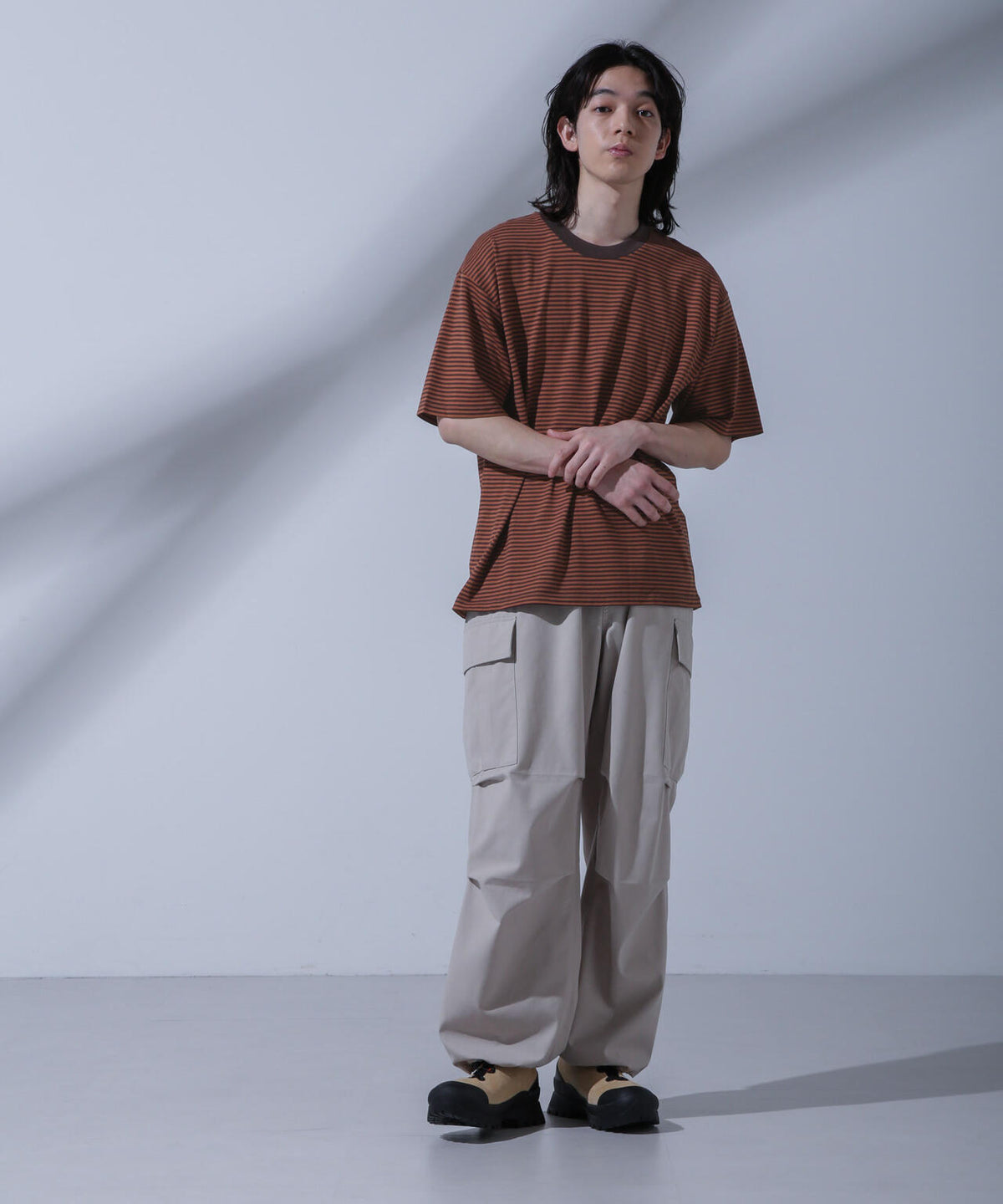 Anti Soaked(R)  汗染み防止 ボーダークルーネックTシャツ