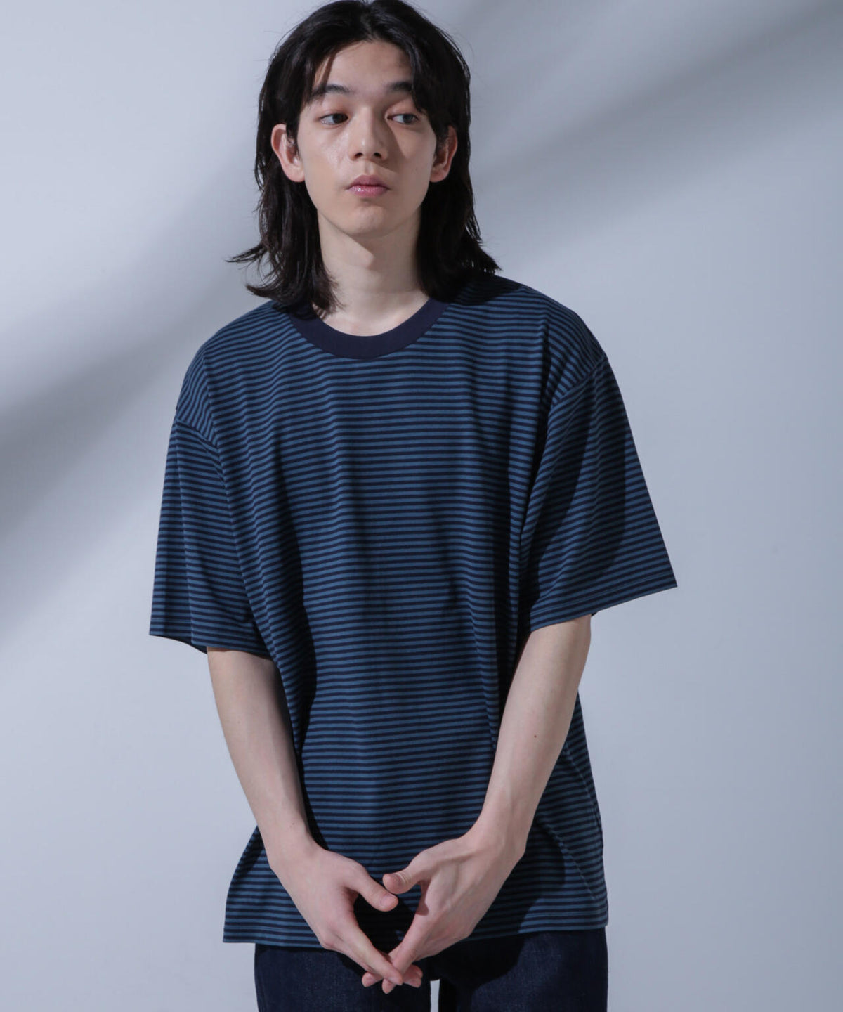 Anti Soaked(R)  汗染み防止 ボーダークルーネックTシャツ