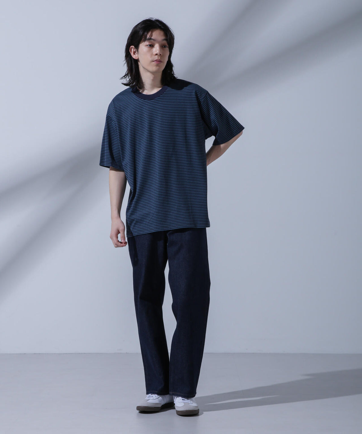 Anti Soaked(R)  汗染み防止 ボーダークルーネックTシャツ
