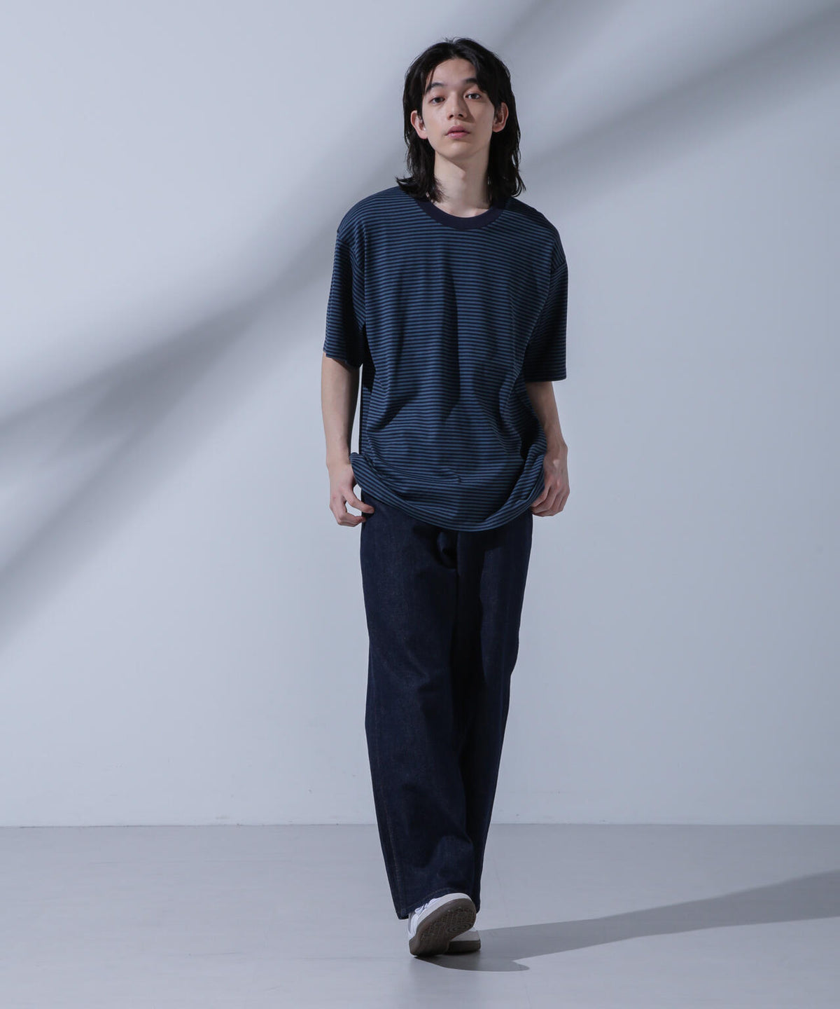 Anti Soaked(R)  汗染み防止 ボーダークルーネックTシャツ