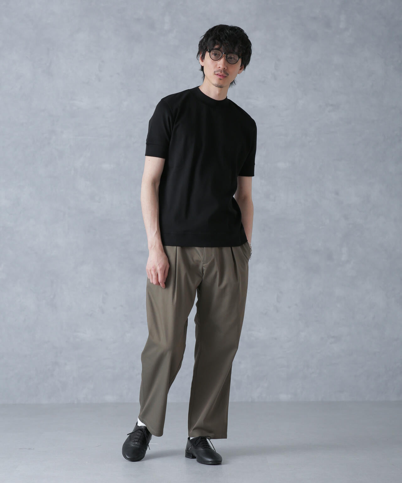 「FORMAL JERSEY」モックネックカットソー半袖