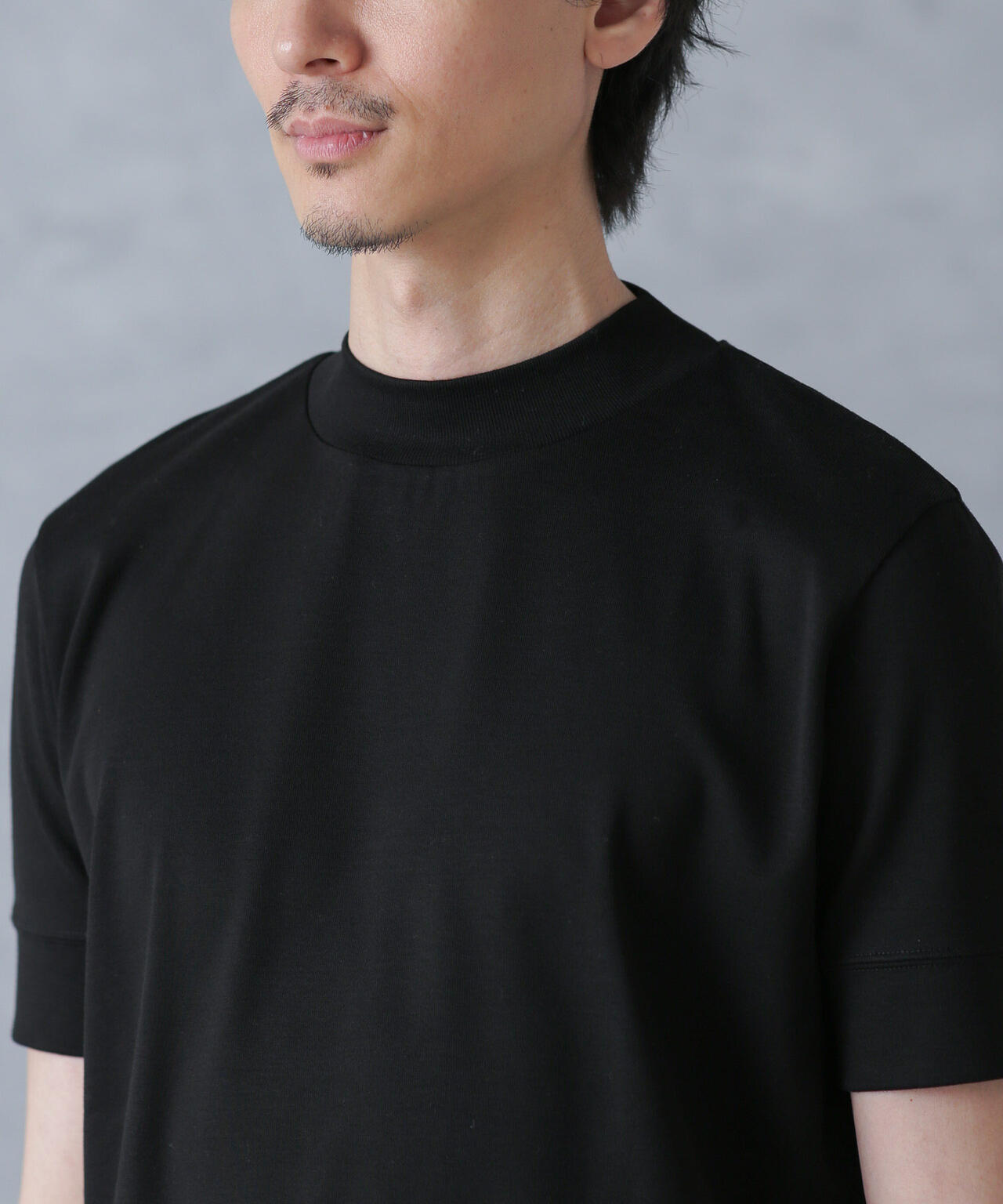 「FORMAL JERSEY」モックネックカットソー半袖