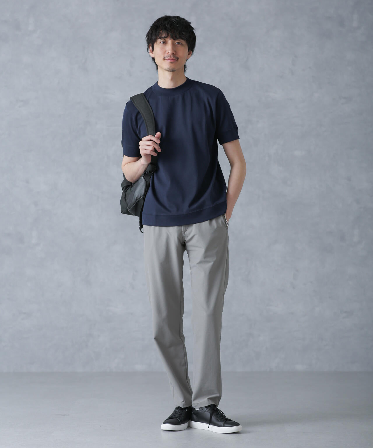 「FORMAL JERSEY」モックネックカットソー半袖