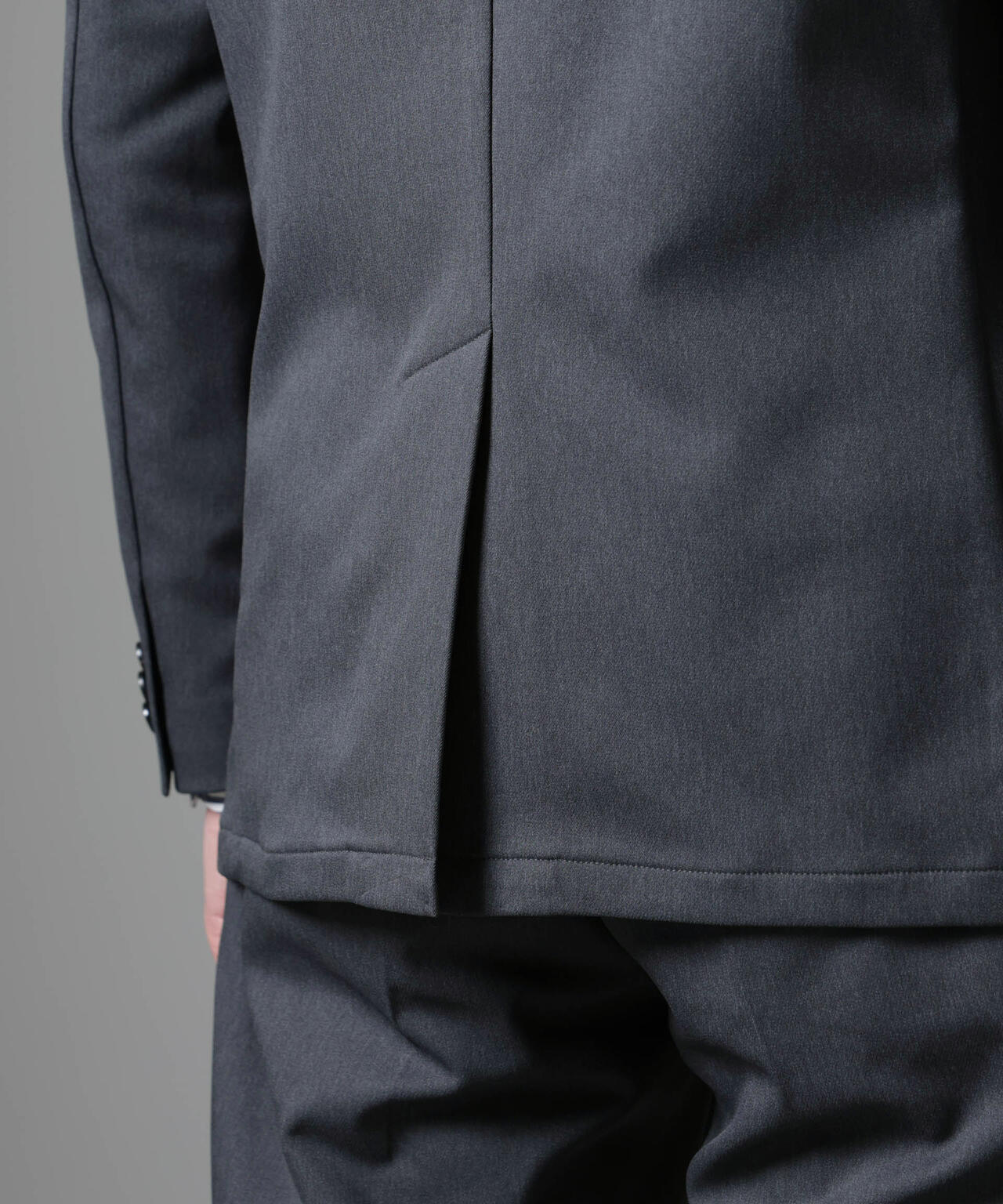 「N JACKET BASIC」CATINA(R)メランジ二重織ツイルストレッチジャケット(セットアップ可)