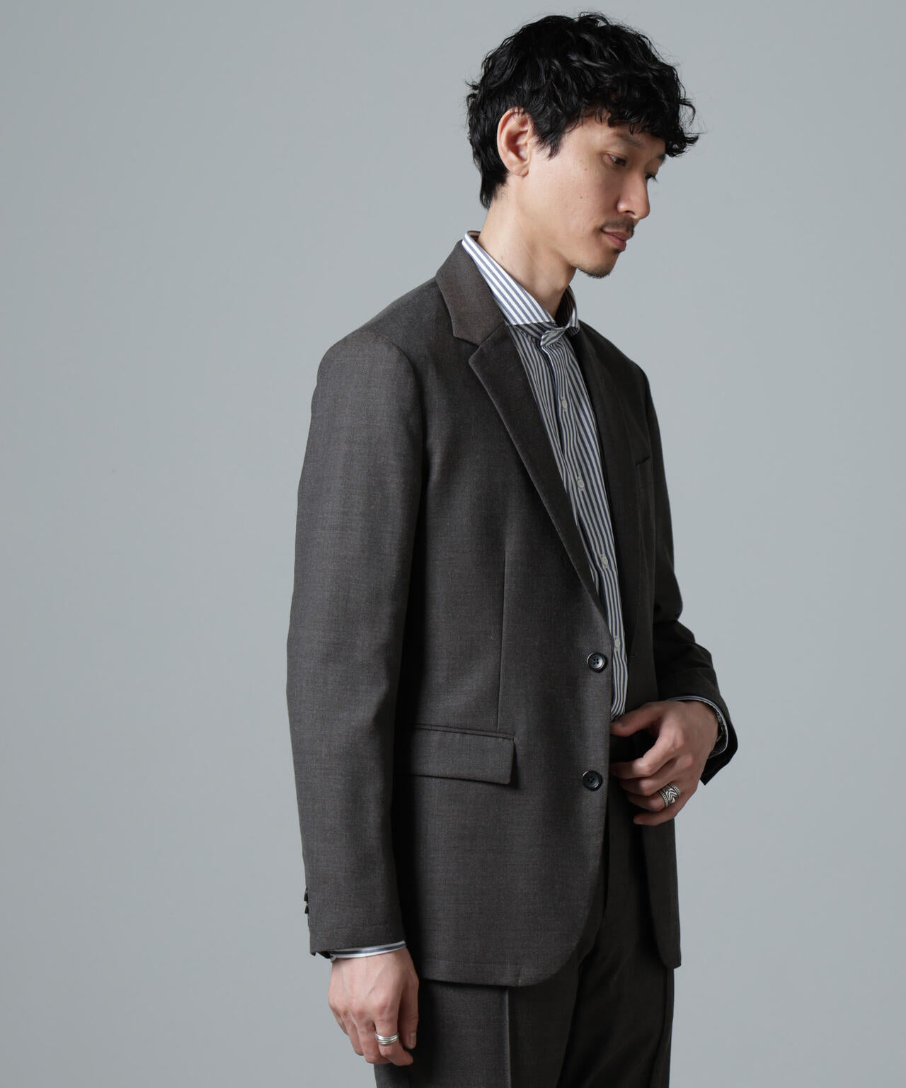 「N JACKET PREMIUM」RENU(R)ウール混洗えるサキソニージャケット(セットアップ可)
