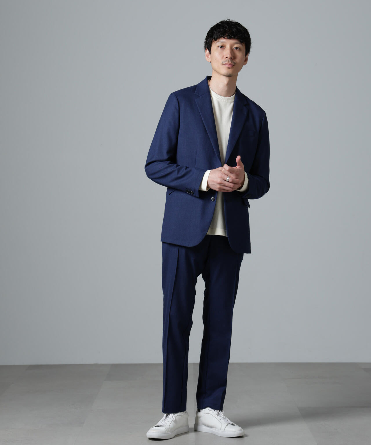 「N JACKET PREMIUM」RENU(R)ウール混洗えるサキソニージャケット(セットアップ可)