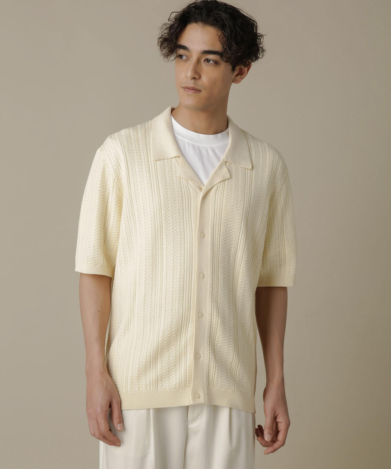 「NJ/CLUB」HOMESTOCKケーブルニットシャツ