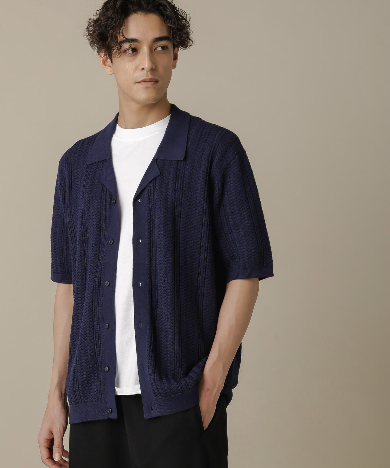 「NJ/CLUB」HOMESTOCKケーブルニットシャツ