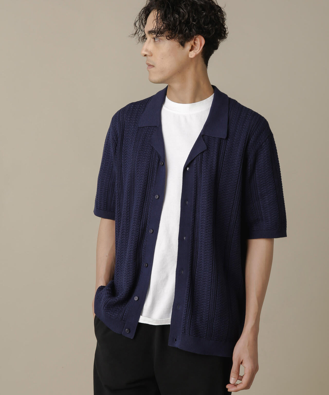 「NJ/CLUB」HOMESTOCKケーブルニットシャツ