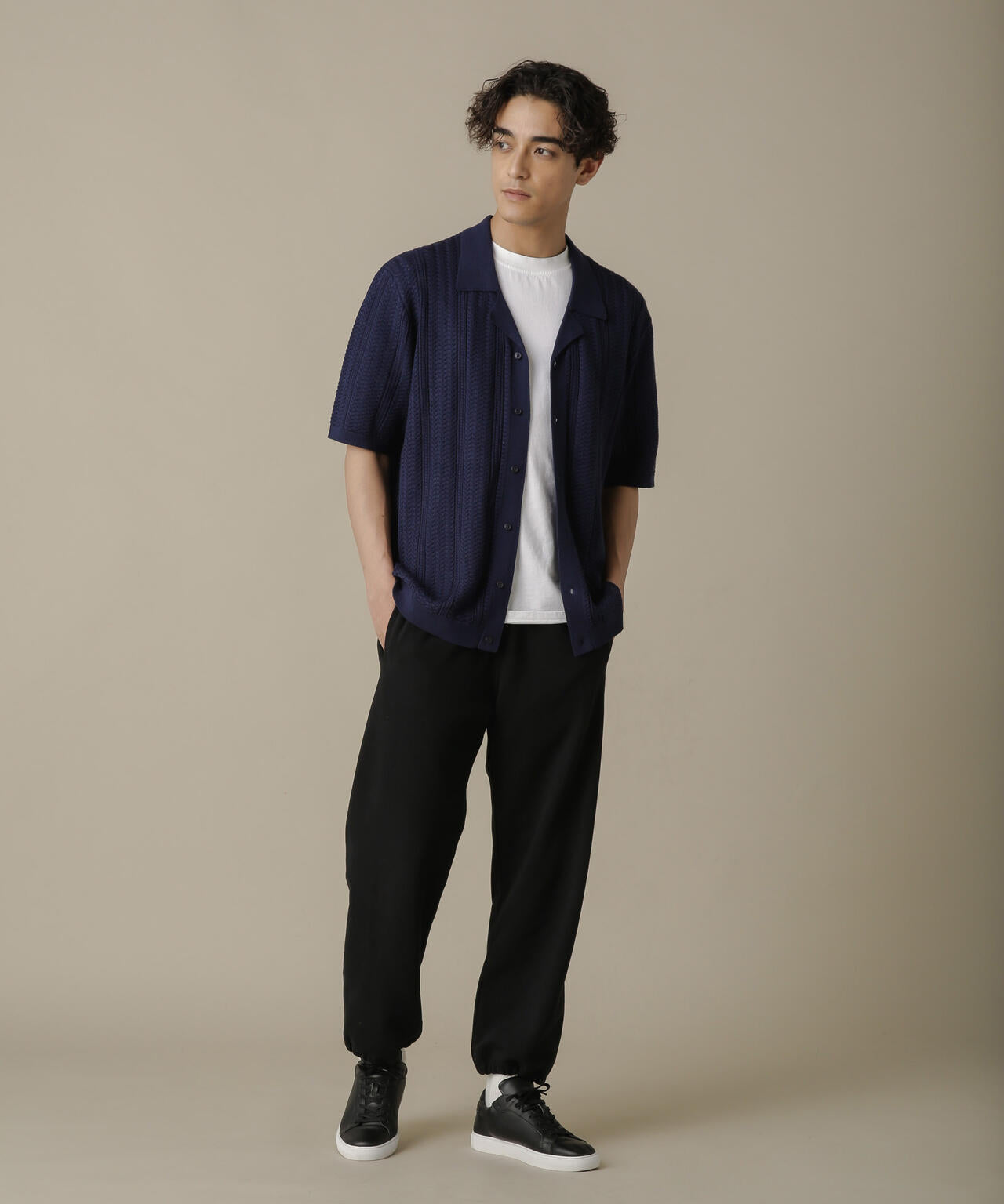 「NJ/CLUB」HOMESTOCKケーブルニットシャツ