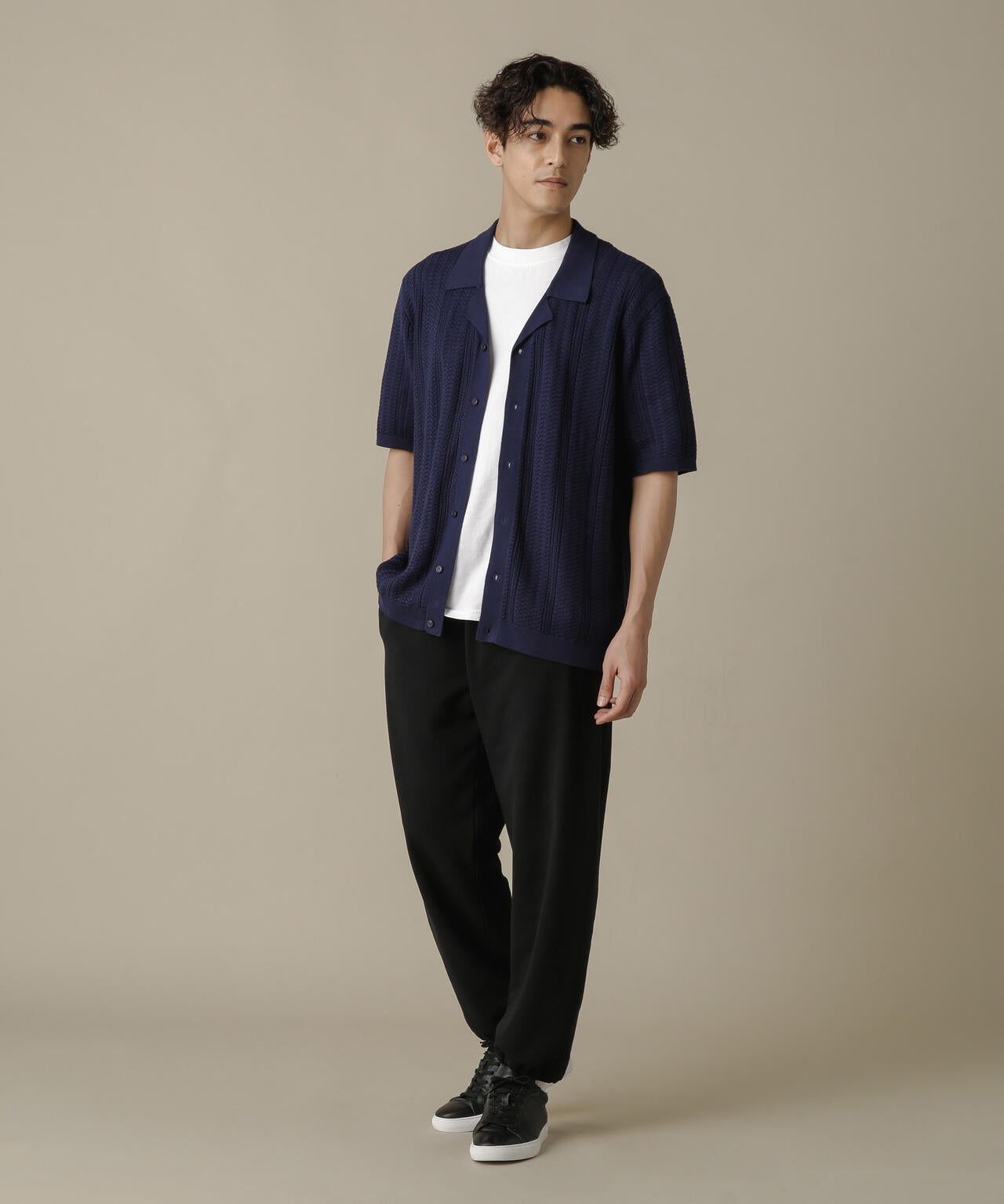 「NJ/CLUB」HOMESTOCKケーブルニットシャツ