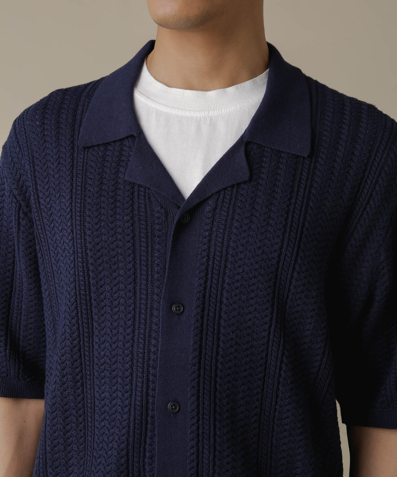 「NJ/CLUB」HOMESTOCKケーブルニットシャツ