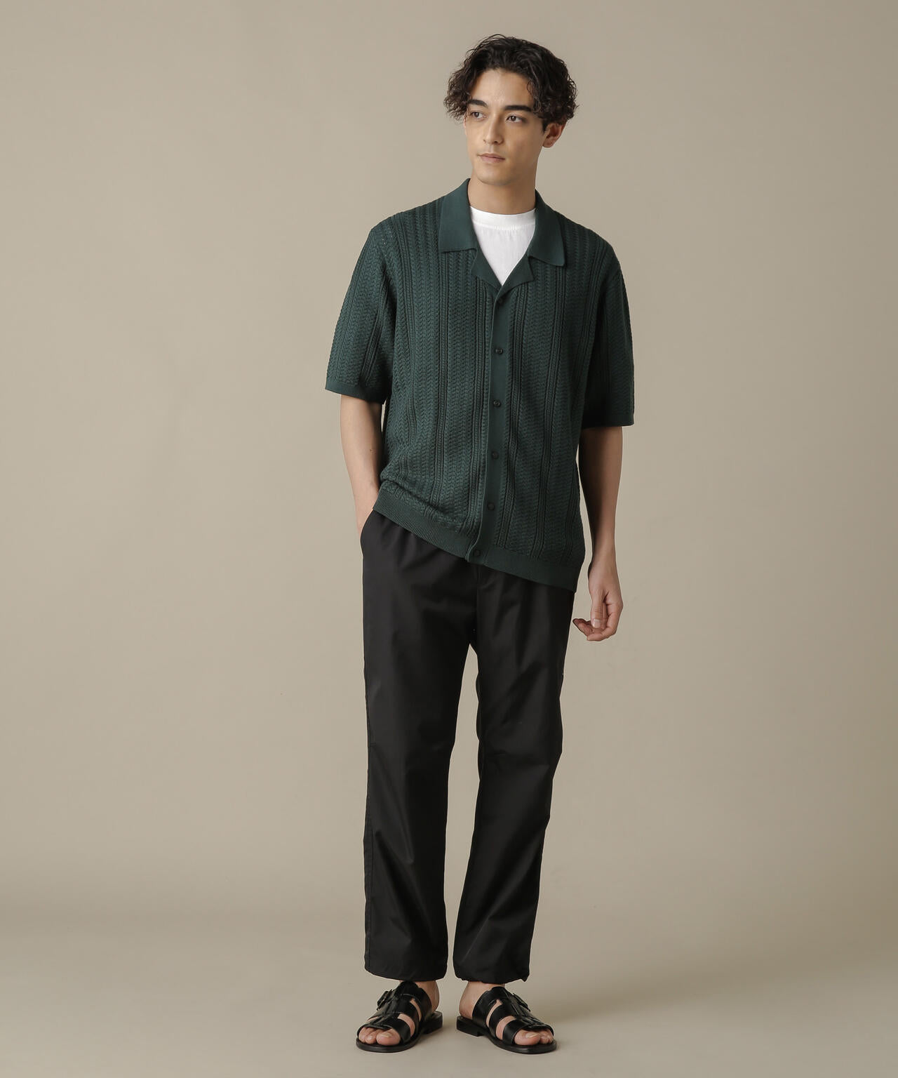 「NJ/CLUB」HOMESTOCKケーブルニットシャツ
