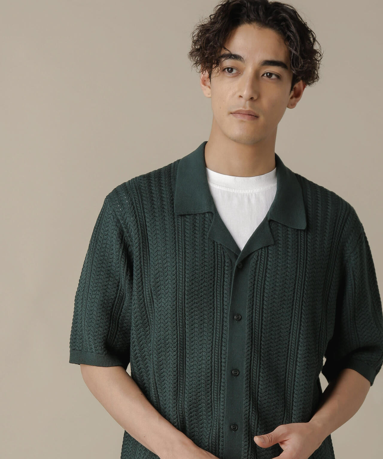 「NJ/CLUB」HOMESTOCKケーブルニットシャツ