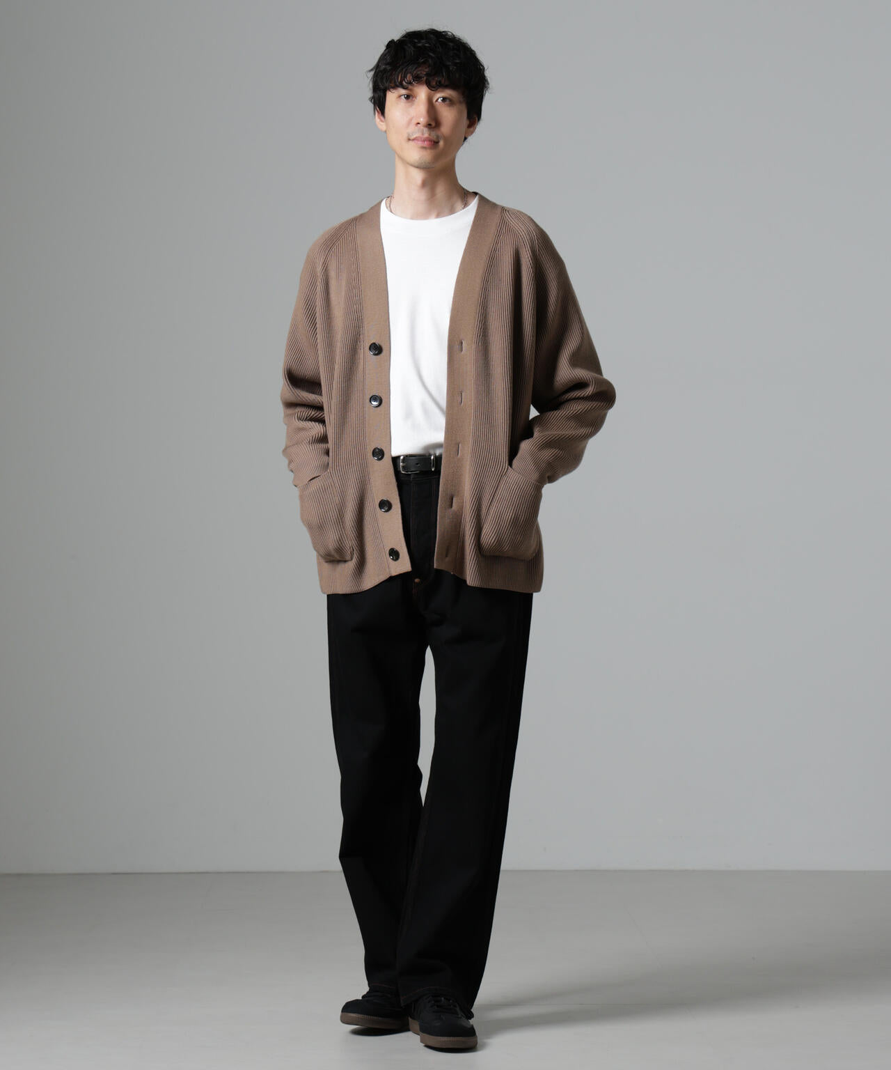 両畦スポンディッシュカーディガン