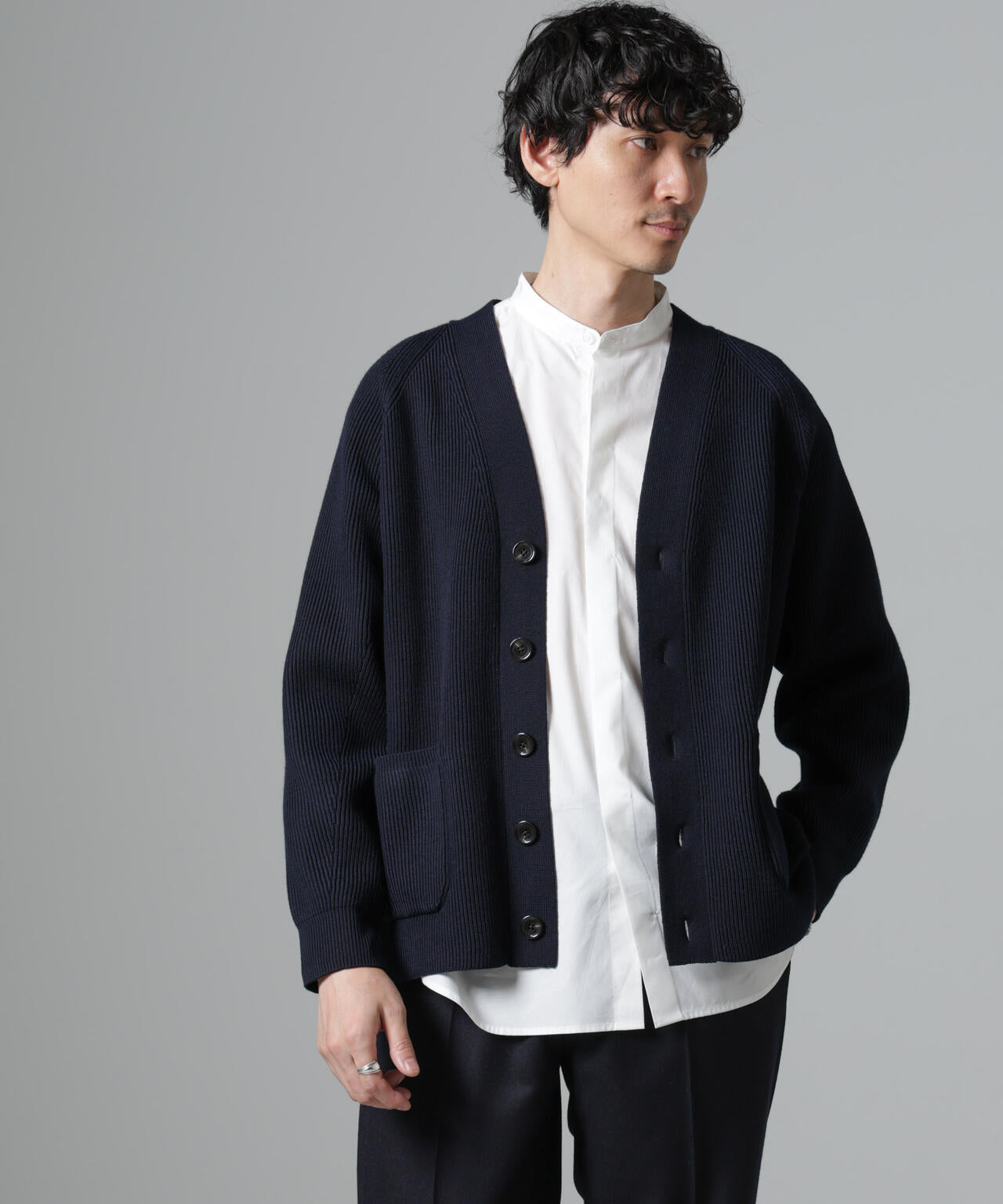 両畦スポンディッシュカーディガン