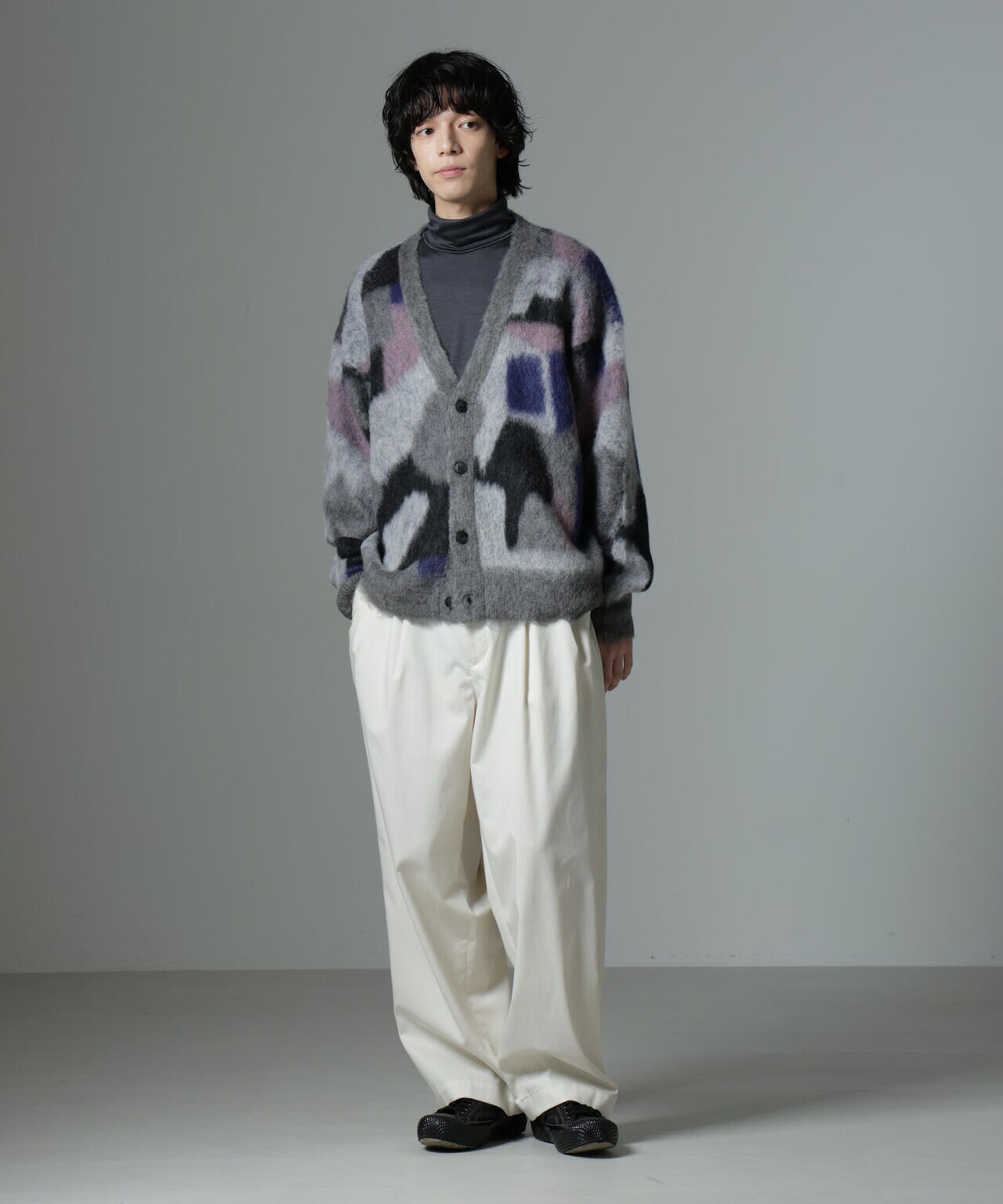 「着るアート」YUTAKA KAWAI モヘヤミックスカーディガン