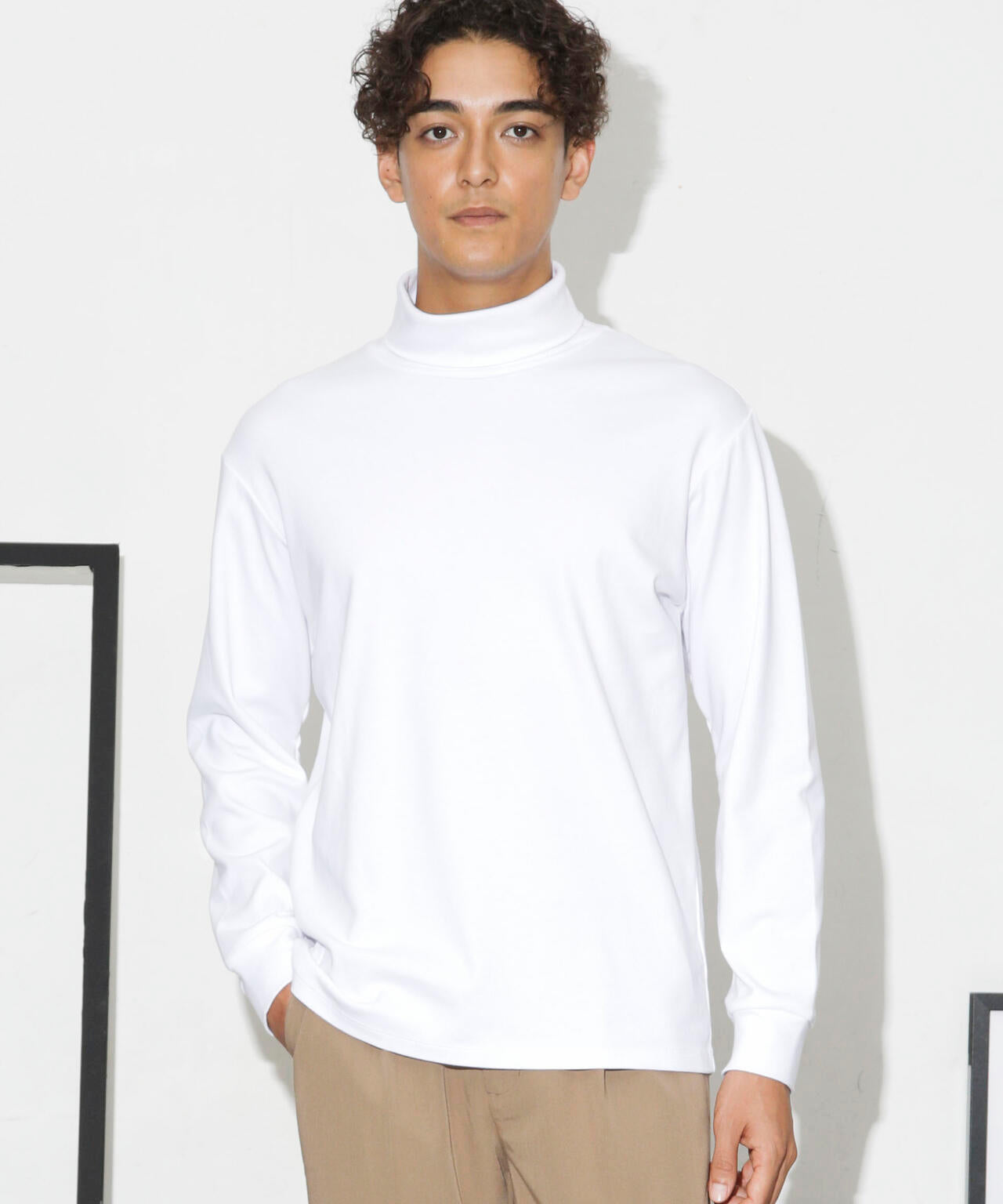 Anti Soaked(R) 汗染み防止 スムースタートルネックTシャツ 長袖