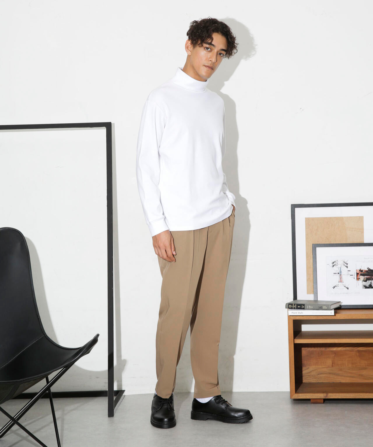 Anti Soaked(R) 汗染み防止 スムースタートルネックTシャツ 長袖