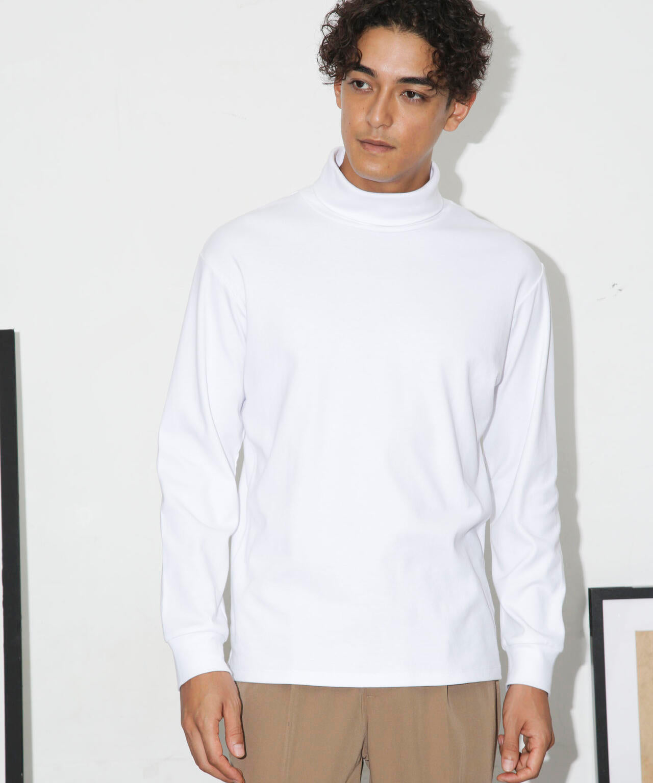 Anti Soaked(R) 汗染み防止 スムースタートルネックTシャツ 長袖