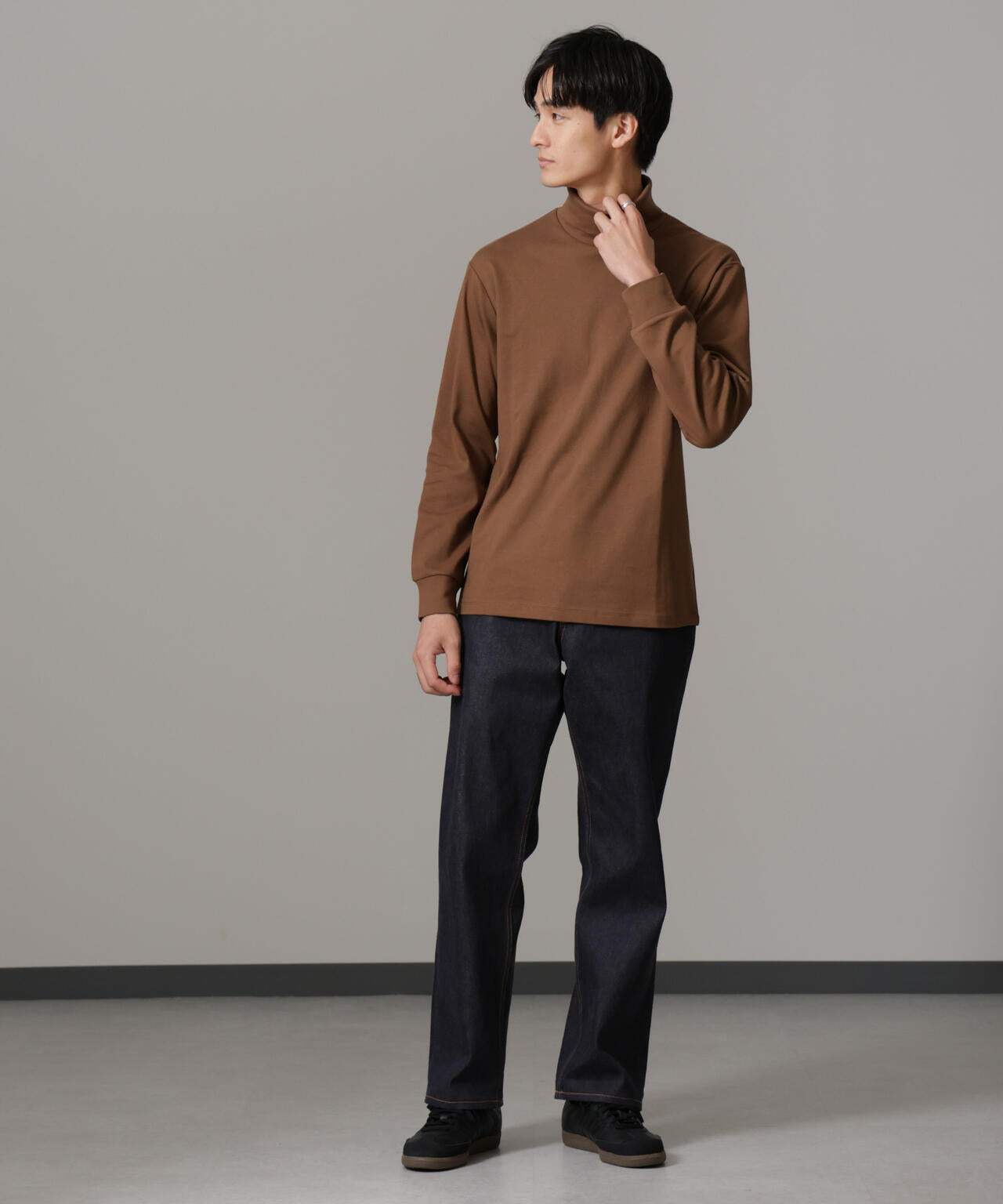 Anti Soaked(R) 汗染み防止 スムースタートルネックTシャツ 長袖